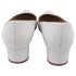 Women's Manolo Blahnik Pointed-Toe Low-heeled Pumps in White Leather