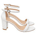 Women's Stuart Weitzman Ankle Strap Sandal Heels in White Leather