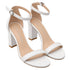 Women's Stuart Weitzman Ankle Strap Sandal Heels in White Leather