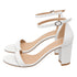 Women's Stuart Weitzman Ankle Strap Sandal Heels in White Leather