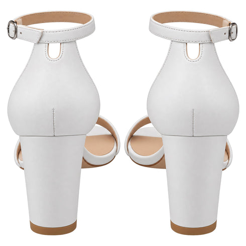 Women's Stuart Weitzman Ankle Strap Sandal Heels in White Leather