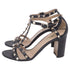 Women's Valentino Garavani Rockstud T-Strap Sandal Heels in Black Leather