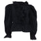 Women's Ulla Johnson Ruffled Collar Blouse in Black Cotton