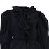 Women's Ulla Johnson Ruffled Collar Blouse in Black Cotton