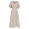 Women's Ulla Johnson Puffed-Sleeve Midi Tiered Dress in Cream Cotton
