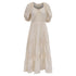 Women's Ulla Johnson Puffed-Sleeve Midi Tiered Dress in Cream Cotton