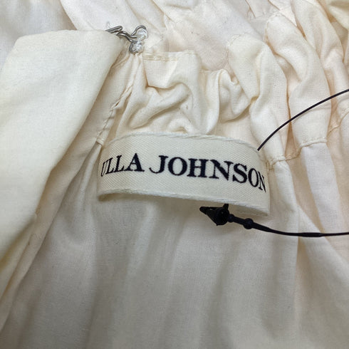 Women's Ulla Johnson Puffed-Sleeve Midi Tiered Dress in Cream Cotton