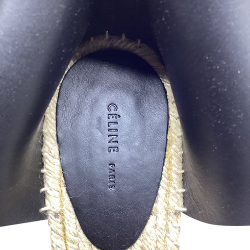 Women's Celine Ankle Strap Espadrille Wedge Sandals in Brown Leather