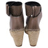 Women's Celine Ankle Strap Espadrille Wedge Sandals in Brown Leather