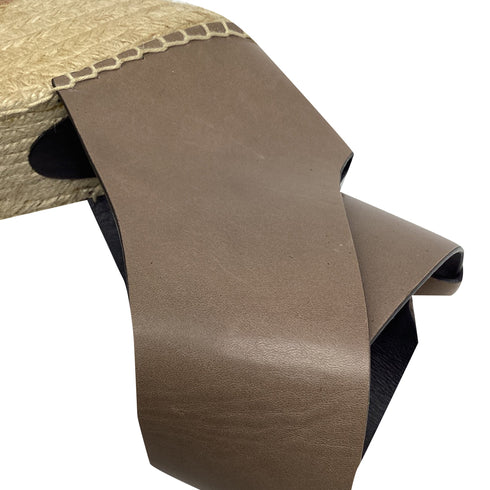 Women's Celine Ankle Strap Espadrille Wedge Sandals in Brown Leather