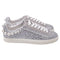 Women's Stuart Weitzman Goldie Faux Pearl-Embellished Sneakers in Silver Glitter