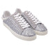 Women's Stuart Weitzman Goldie Faux Pearl-Embellished Sneakers in Silver Glitter