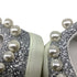 Women's Stuart Weitzman Goldie Faux Pearl-Embellished Sneakers in Silver Glitter
