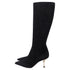 Women's Dior High-Heeled Knee-High Boots in Black Suede