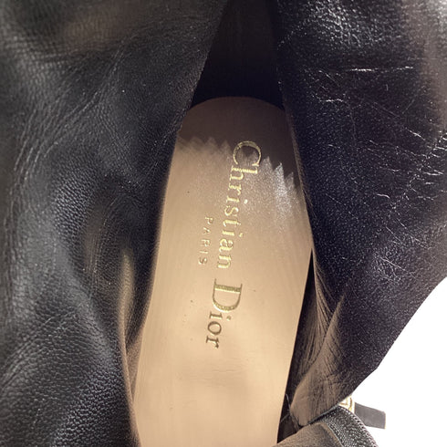 Women's Dior High-Heeled Knee-High Boots in Black Suede