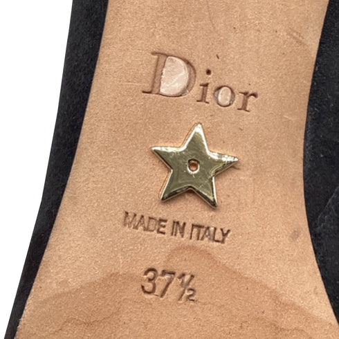 Women's Dior High-Heeled Knee-High Boots in Black Suede