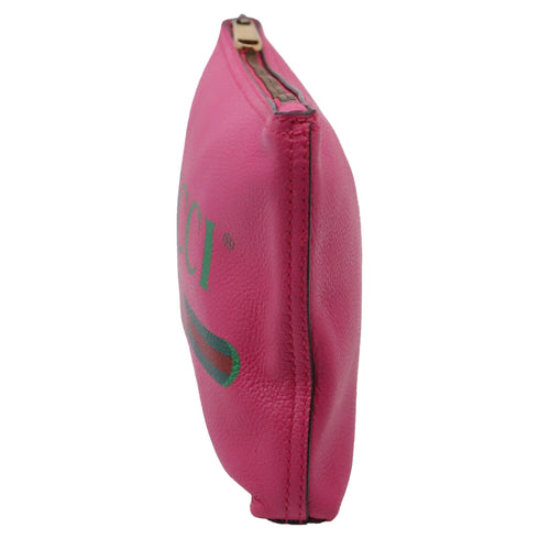 Logo Portfolio Pouch Printed Leather Medium
