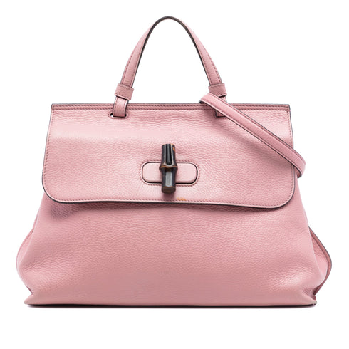 Bamboo Daily Top Handle Bag Leather Medium