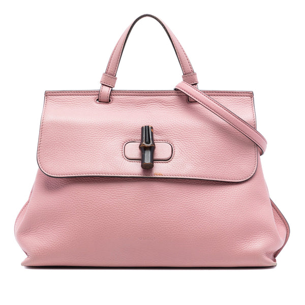 Bamboo Daily Top Handle Bag Leather Medium