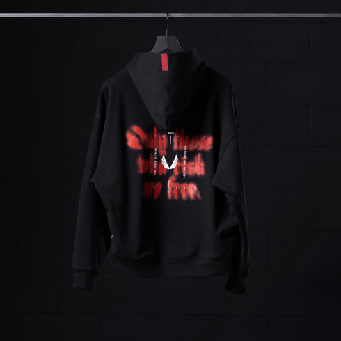 0874. Tech-Terry™ Zip Pocket Hoodie - Black "Target Acquired"