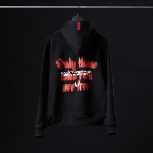0874. Tech-Terry™ Zip Pocket Hoodie - Black "Risk Protocol"