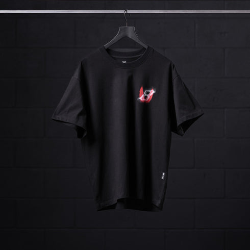 0797. Tech Essential™ Relaxed Tee - Black "Infinite Mindset"