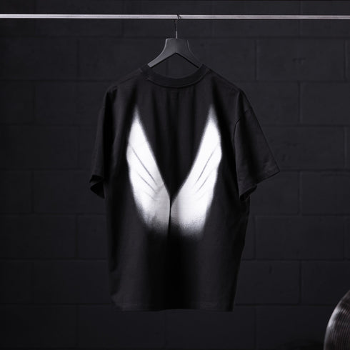 0797. Tech Essential™ Relaxed Tee - Black "Signal Lost"