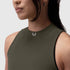 W023. LYCRA® Ribbed Mockneck Tank - Olive
