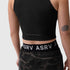 W023. LYCRA® Ribbed Mockneck Tank - Black