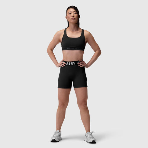 W039. LYCRA® Hybrid Sports Bra - Black