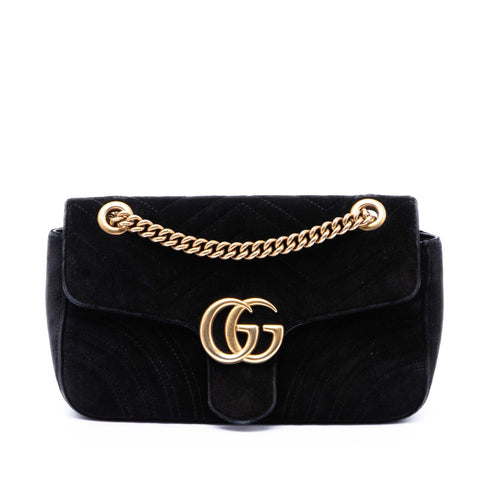GG Marmont Flap Bag Matelasse Velvet Small