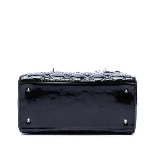 Lady Dior Bag Cannage Quilt Patent Medium