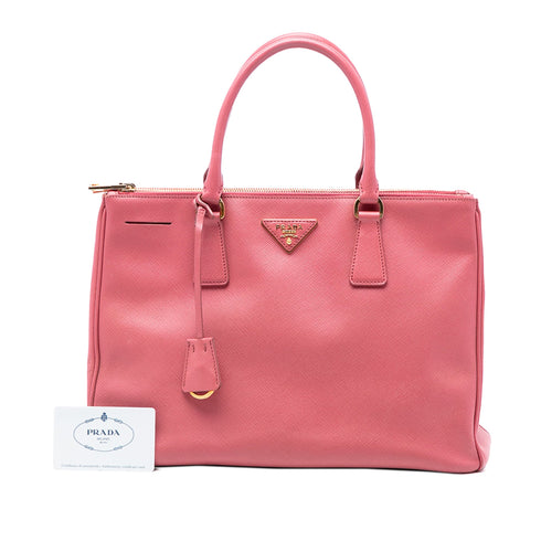 Double Zip Lux Tote Saffiano Leather Medium