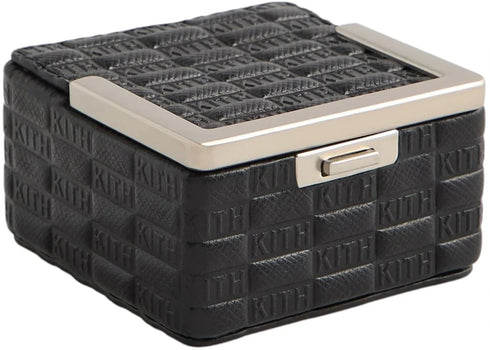 Kith Kithmas Monogram Saffiano Leather Square Frame Jewelry Case Black