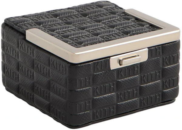 Kith Kithmas Monogram Saffiano Leather Square Frame Jewelry Case Black