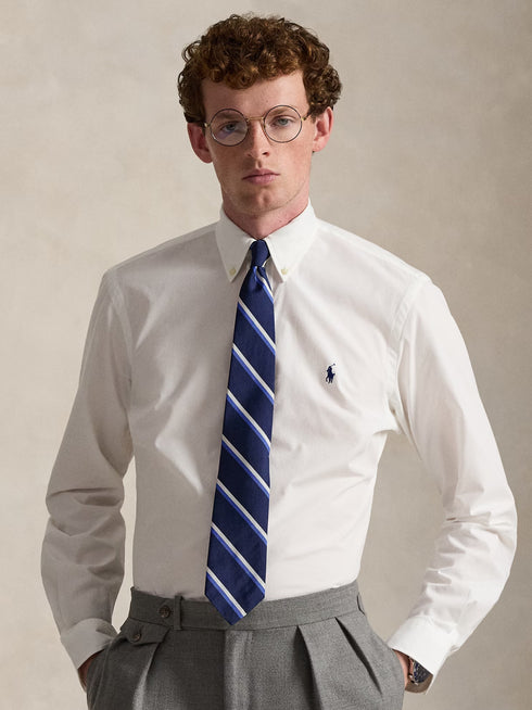 RALPH LAUREN Custom Fit Stretch Poplin Shirt White