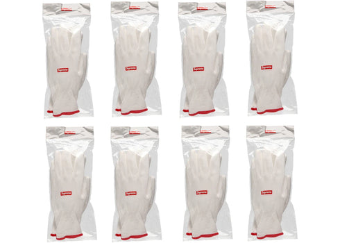Supreme Rubberized Gloves 8x Lot FW20 Season Gift White/Red