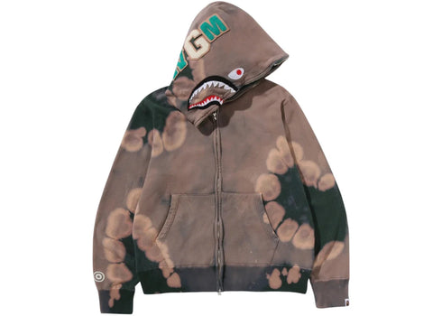 BAPE Hand Dye Shark Full Zip Hoodie Green