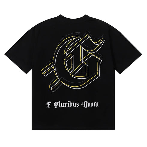 Godspeed T-shirts Spacesuit Pyramid Printing Cotton Casual Crew Neck Short Sleeve Men and Women
