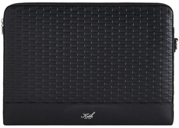 Kith Monogram Leather 15" Laptop Case Black