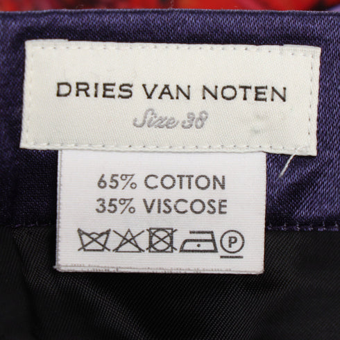 Women's Dries van Noten Floral Print Midi Skirt in Black Viscose