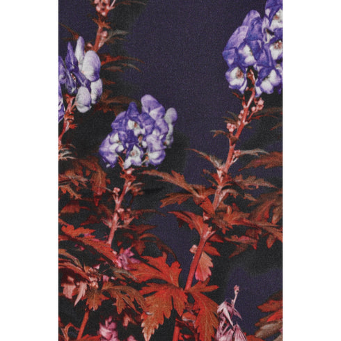 Women's Dries van Noten Floral Print Midi Skirt in Black Viscose