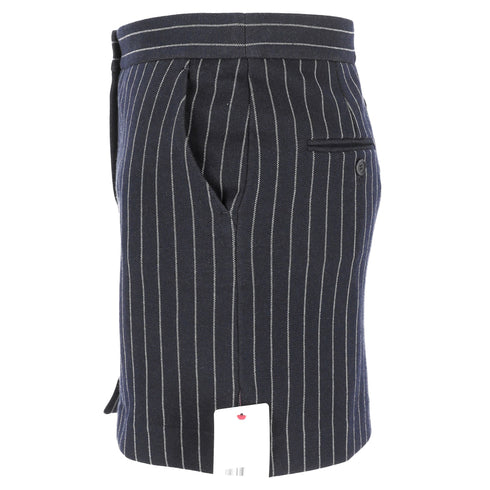 Women's Max Mara Kirsch Pinstripe Mini Skirt in Navy Blue Cotton