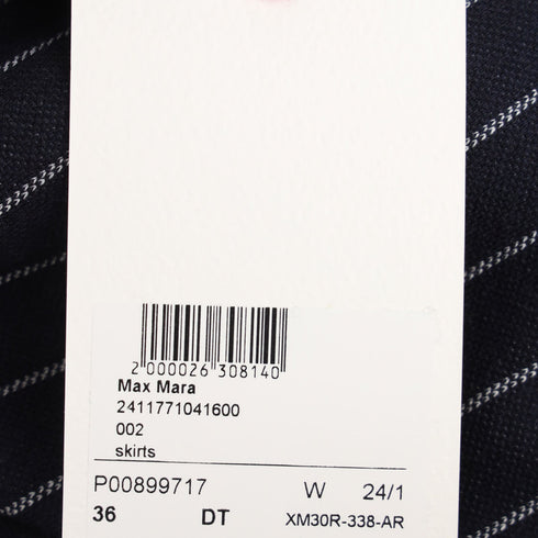 Women's Max Mara Kirsch Pinstripe Mini Skirt in Navy Blue Cotton