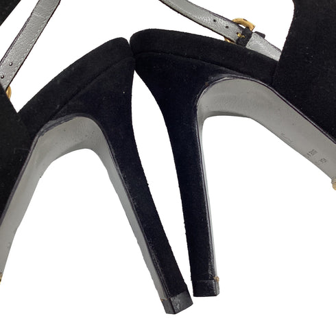 Women's Sergio Rossi Slingback Sandals Heels in Black Suede