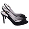 Women's Sergio Rossi Slingback Sandals Heels in Black Suede