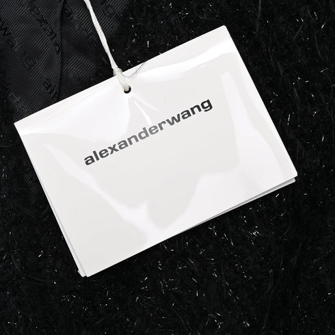 Women's Alexander Wang Single-Breasted Tweed Blazer in Black Cotton