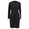 Women's Max Mara Long Sleeve Midi Sheath Dress in Black Wool
