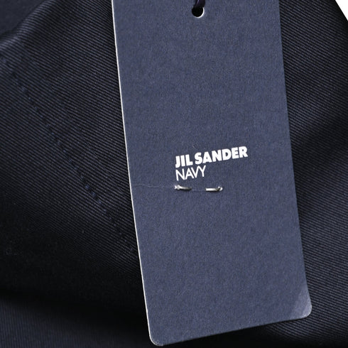 Women's Jil Sander A-Line Midi Skirt in Navy Blue Cotton