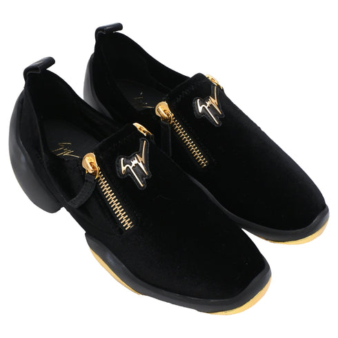 Women's Giuseppe Zanotti Light Jump Gruber Sneakers in Black Velvet